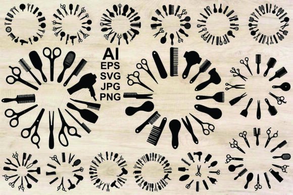 Beauty Salon Equipment Silhouettes