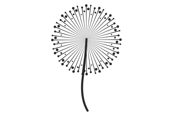Botanical Black Silhouette: Dandelion Graphics for Modern Branding & Illustrations