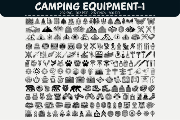 Camping Equipment Vector – 202 Graphics & Illustrations for Crafters & Etsy Sellers