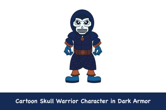 Cartoon Skull Warrior: A Bold Embroidery Choice for Edgy Projects
