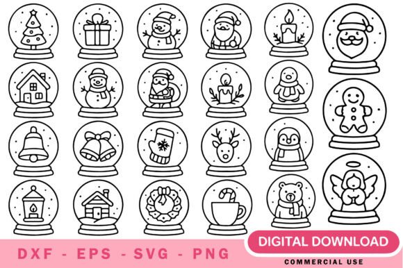 Charming Christmas Snow Globe SVG Bundle for Crafters & Makers
