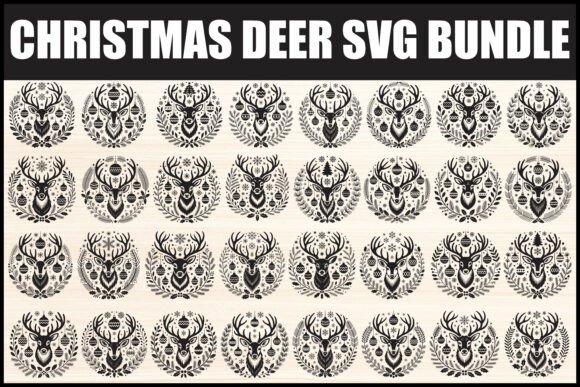 Christmas Deer SVG Bundle: Festive Graphics for Crafting & Handmade Business