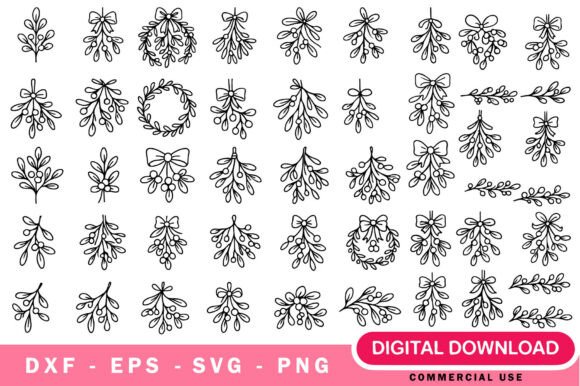 Christmas Mistletoe SVG Bundle: Festive Illustrations for Seasonal Branding