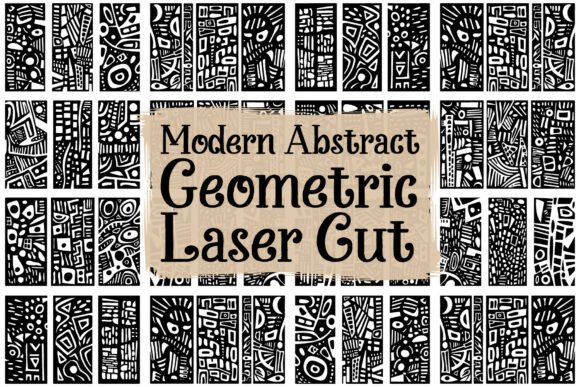 Contemporary Geometric Abstract Laser Graphics & Illustrations for Real Crafting