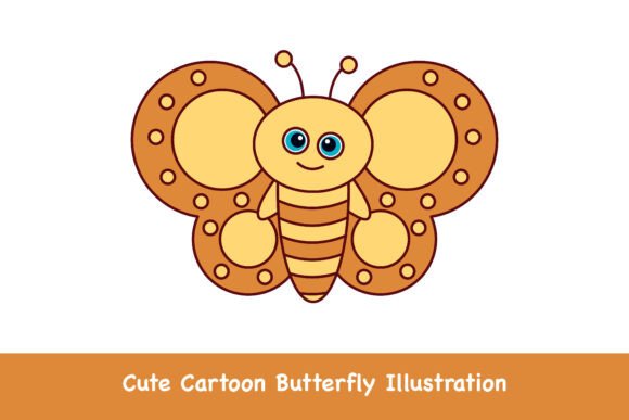 Cute Cartoon Butterfly Illustration for Small Business Branding and Packaging