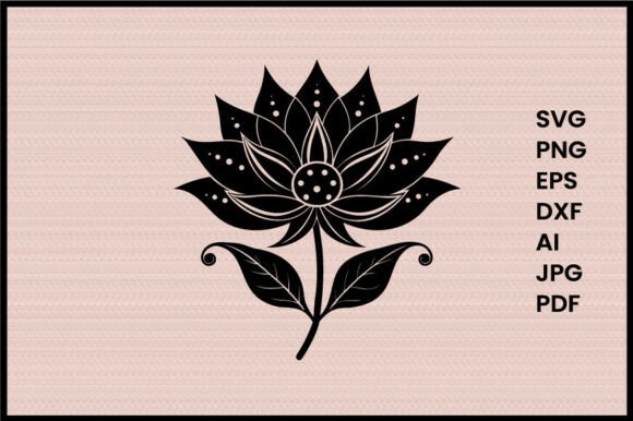 Elegant Fantasy Flower Illustration Silhouette Graphics for Editorial and Web Use