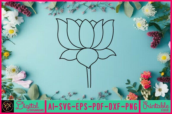 Floral Line Art SVG Elements for Local Branding & Packaging