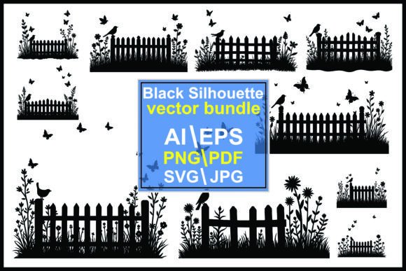 Flower Garden Silhouette: A Versatile Graphic for Crafters & Handmade Sellers