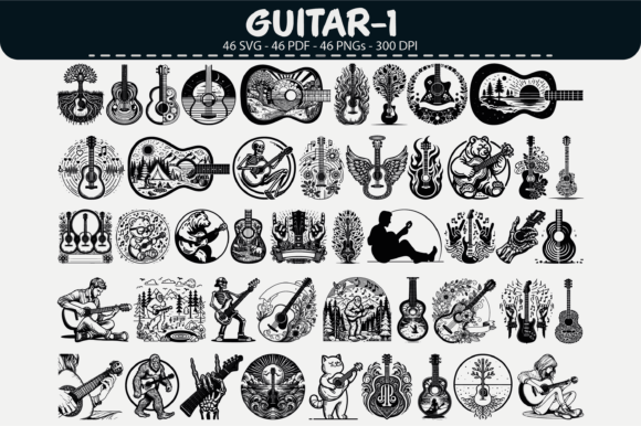 Guitar Vector Clipart – 46 Designs for Blog Graphics & Editorial Illustrations