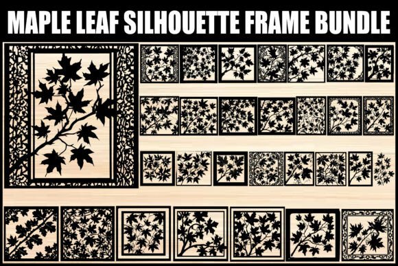 Maple Leaf Border Frame SVG Set for Crafting & Illustration Projects