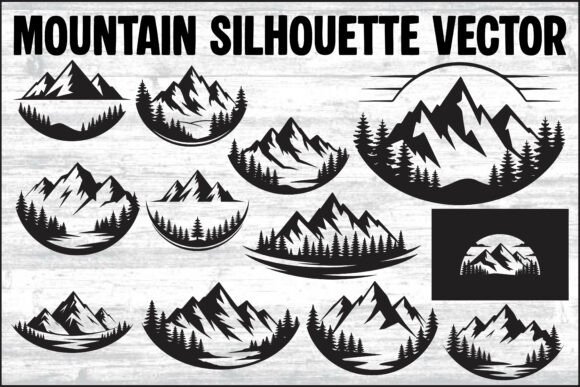 Mountain Silhouette Vector Bundle – Graphics & Illustrations for Digital Sellers