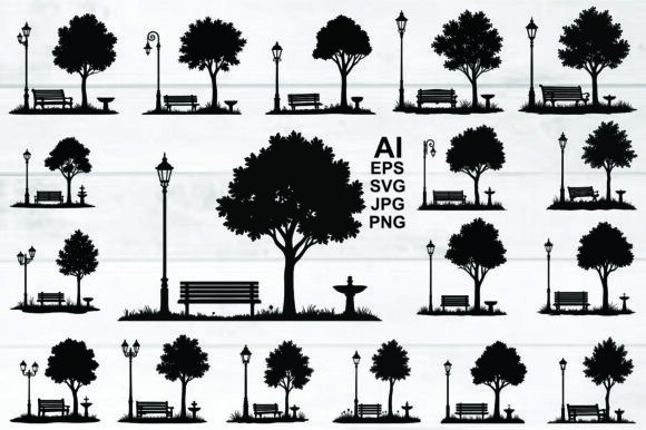 Set of Park Scene Silhouettes Vector: A Brand Designer’s Review for Marketing & Visual Content