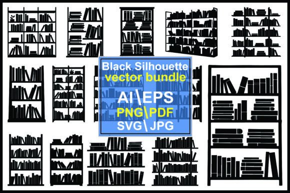 Silhouette Bookshelves Filled with Books – A Graphic Designer’s Review