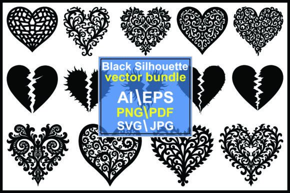 Silhouette Heart Graphics & Illustrations Collection for Digital Sellers