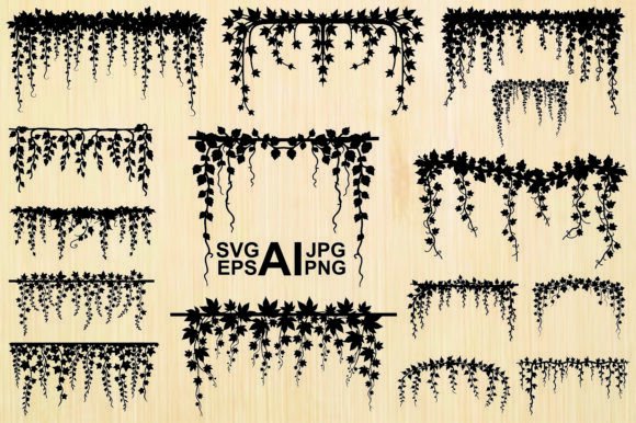 Silhouette Leaves Flower Set Graphics for Real Crafting Projects